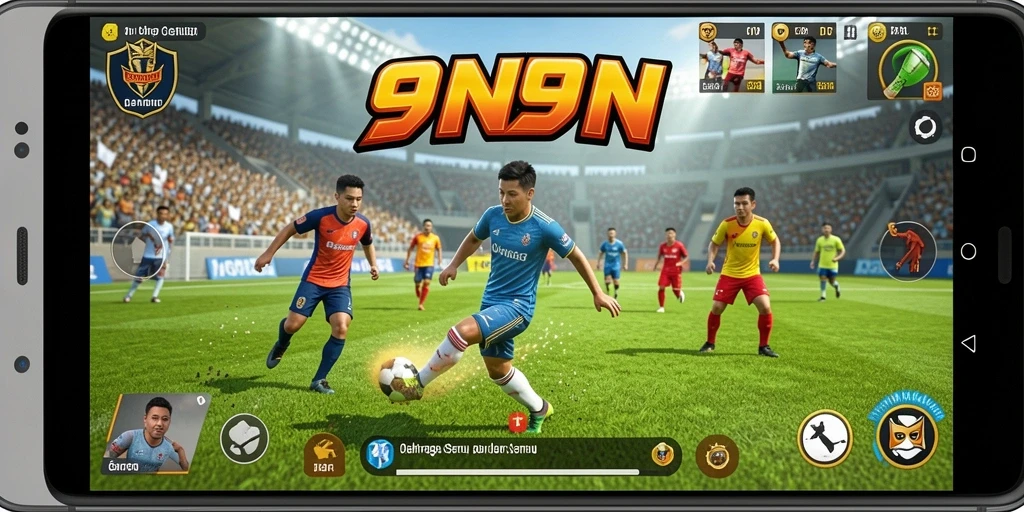 Tangkapan layar gameplay <strong>9N9N</strong> yang menunjukkan aksi olahraga seru.