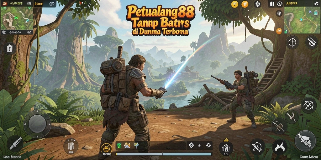 Screenshot gameplay AMPER88 yang menunjukkan dunia Open World yang luas.