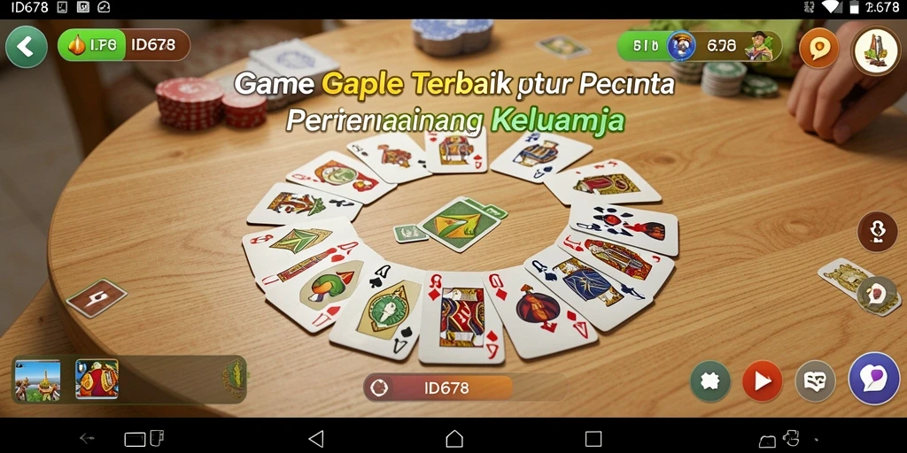 Tampilan gameplay seru dari ID678 yang menggambarkan keseruan bermain Gaple.