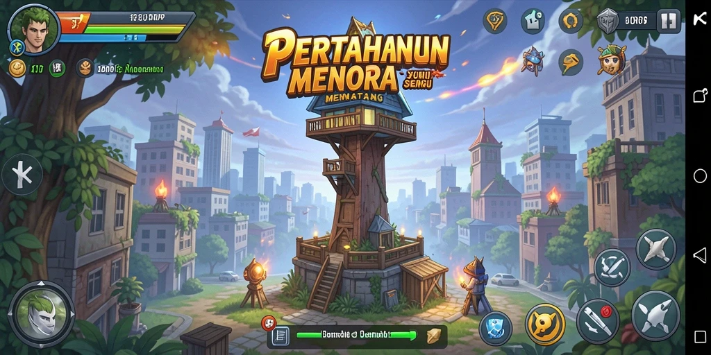Tangkapan layar gameplay menara pertahanan yang seru di IDRRP.