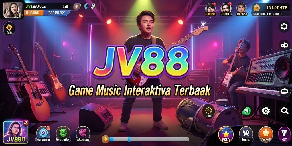 Tampilan utama gameplay JV88 dengan musik yang mengasyikkan.