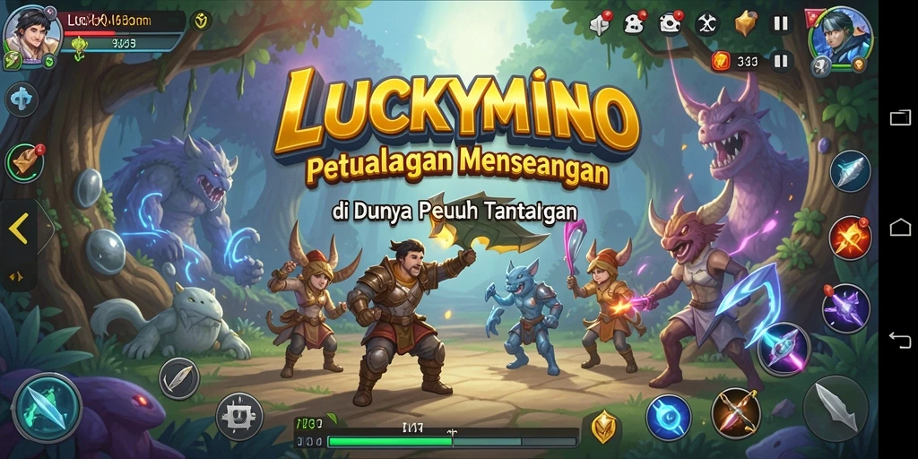 Gameplay menakjubkan di LUCKYMINO menunjukkan momen petualangan seru.